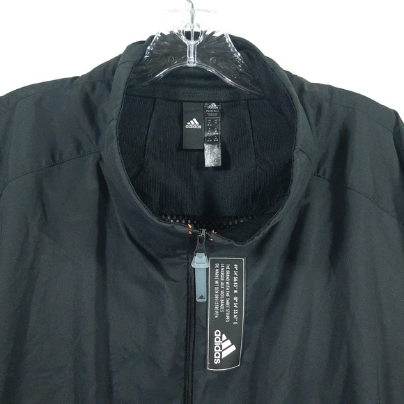adidas Other - Adidas Primeblue Windbreaker Mens 4XL Black Full Zip Mesh Back Ruched Sleeves